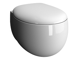 Memoria Подвесной безободковый унитаз 55 см, белый, (сиденье отдельно 106-003R009)