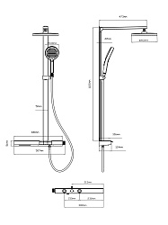 Душевая стойка Arco VSFS-4AR1MB с изливом, черный матовый, , шт