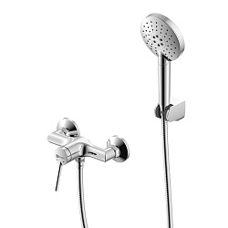 Смеситель для душа и 3-х режимной душевой лейкой Ø120 мм, латунь/хром