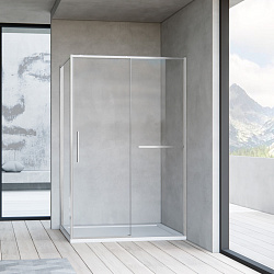 Душевой уголок Slim Soft VSR-1SS9012CLBN, 1200*900, брашированный никель, стекло прозрачное, , шт