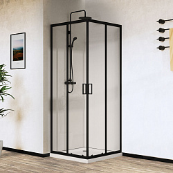 Душевой уголок City VSS-5CT900CLB, 900*900, черный, стекло прозрачное, , шт