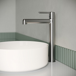 Cмеситель для настольного умывальника, хром матовый, Aiger, IDDIS, AIGBC01i01