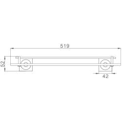 Полка стеклянная 1- ярус, хром HB8507