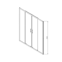 Душевая дверь Alpha VDS-3AL2160CL, 1600, хром, стекло прозрачное, , шт