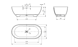 Ванна из искусственного камня Vincea VBT-4S04MW, 1700*800*560, белый мат., слив-перелив в комплекте,