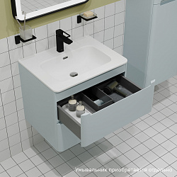 Тумба подвесная, 60 см, голубой, Edifice, IDDIS, EDI60B0i95, подходит умыв. 0106000i28