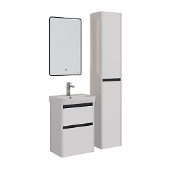 Зеркало Lemark MIOBLACK 50х80 см с интерьерной подсветкой, с подогревом