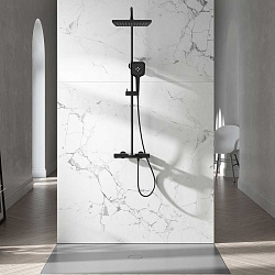 Душевая стойка Next VSFS-1N1TMB термостатическая с изливом, 25см верх душ, черный, , шт