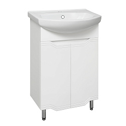 Тумба /2 двери/белый/раковина Элеганс(55см) Viktoria/AQUA DE MARCO