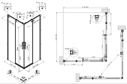 Душевой уголок Ultima VSS-7UL8090CL, 800*900, хром, стекло прозрачное, , шт