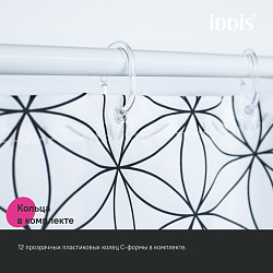 Штора для ванной, 200x180 см, Полиэстер, IDDIS, BB04P18i11