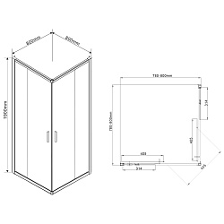 Душевой уголок Garda VSS-1G800CH, 800*800, хром, стекло шиншилла , , шт