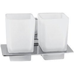 Держатель стакана , двойной, матовое стекло, хром HB8808