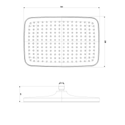 Лейка душевая верхняя, прямоугольная, 30х20см, пластик/хром/белый, блистер
