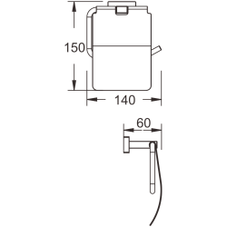 Держатель для бумаг (квадрат), черный матовый B90303