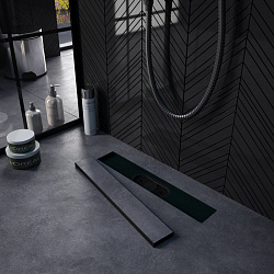 Corpa Nera Salieri/Сальери душевой трап 40 см под плитку с гидрозатвором, черный