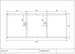Рама д/ванны: Nike 170 NEW метал. в комплекте со сборочным пакетом, Сорт1