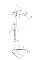 Смеситель для раковины высокий FLAVIS однорычажный, хром