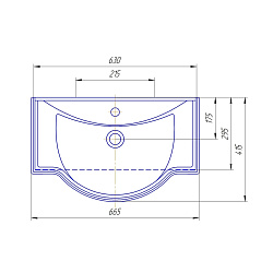 Умывальник мебельный Opadiris Kirovit Классик 65
