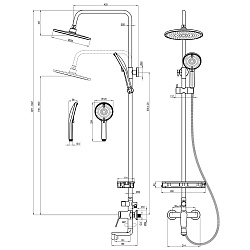 ORTUS Душевая система с верхним душем Ø25 см, латунь/хром, LM11362C