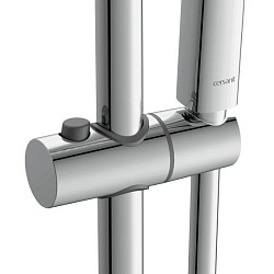 см.64529Душевая система VIVO (смеситель термостатический кноп) с изливом 3 реж шланг 150 PVC квадрат