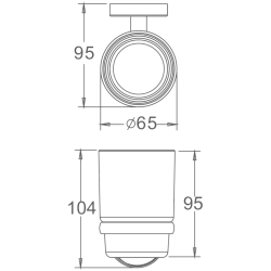 Держатель стакана матовое стекло, черный HB8706