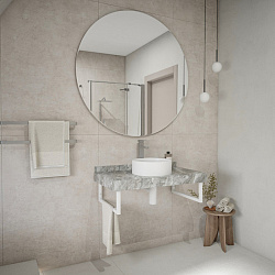 Corpa Nera Grossi/Гросси столешница 90 под раковину керамогранит, серый мрамор