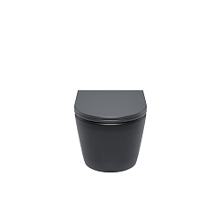 Унитаз безободковый чёрный матовый подвесной, Blanco, IDDIS, BLAR3BMi25