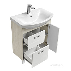 Тумба-умывальник Бекка 70 Белый/Дуб Сомерсет (Балтика 70)