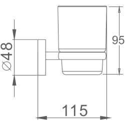 Держатель стакана матовое стекло, хром HB1706