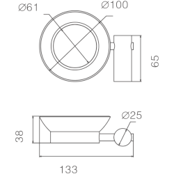 Мыльница стеклянная, хром HB8402