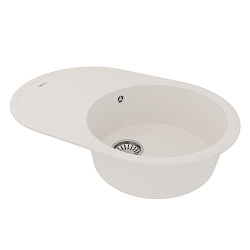 LACHA 760 Мойка кухонная из кварцгранита цвет: жасмин  комплектация: крепеж, сливная арматура с пере