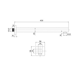 Кронштейн для верхнего душа в стену, квадратный, хром, Optima Home, IDDIS, OPH40CSi61