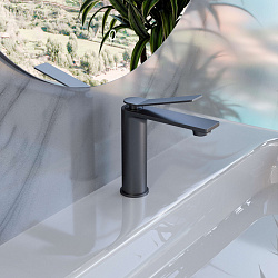 Смеситель для раковины Verse VBF-2VE1GM однорычажный, вороненая сталь, , шт