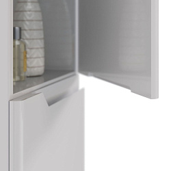 Пенал Lemark MIANO 35 см подвесной/напольный, правый, 2-х дверный, цвет корпуса, фасада: Белый гляне