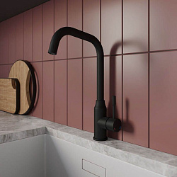 Смеситель для кухни, черный матовый, Meal, Milardo, M01BLL0M05