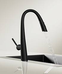 Смеситель для кухни Vincea VKF-176MB, черный, , шт