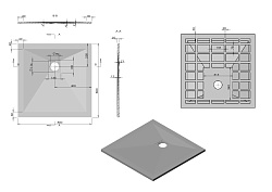 Поддон для душа из искусственного камня  VST-4SR8080W, 800*800*25, белый матовый, , шт