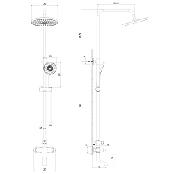 Душевая система с тропическим душем и поворотным изливом, хром