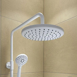 Смеситель с верхним душем и изливом, белый матовый, Ray, IDDIS, RAYWT3Fi06