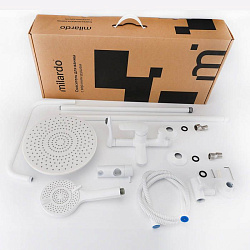 Смеситель для ванны с верхним душем, белый матовый, Rora, Milardo, RORWT4FM06