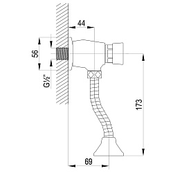 PROJECT Смывное устройство для писсуара, нажимной механизм, латунь/хром