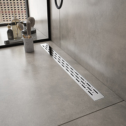 Corpa Nera Grossi/Гросси душевой трап 80 см с гидрозатвором, решетка из нержавеющей стали, хром