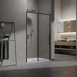 Душевая дверь Slim VDS-6SL140CLB, 1400, черный, стекло прозрачное, , шт