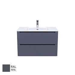 Тумба с умывальником, подвесная, 80 см, темно-серый, Edifice, IDDIS, подходит умыв. 0108000i28