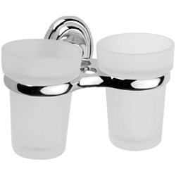Держатель стакана , двойной, матовое стекло, хром HB1508