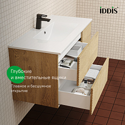 Тумба с умывальником, подвесная, 100 см, дуб светлый, Bild, IDDIS, BIL10V0i95K подходит умыв. 013100