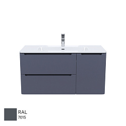 Тумба с умывальником, подвесная, 100 см, темно-серый, Edifice, IDDIS, подходит умыв. 0101000i28