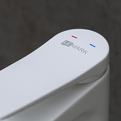 Бронкс Смеситель для умывальника высокий, монолитный, белый