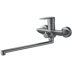 Смеситель для ванны, длинный излив, латунь, оружейная сталь HB22505-3
